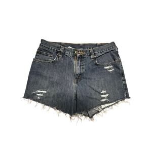 Carhartt Women’s Distressed Cutoff Denim Shorts 32W 4” Inseam Relaxed Fit